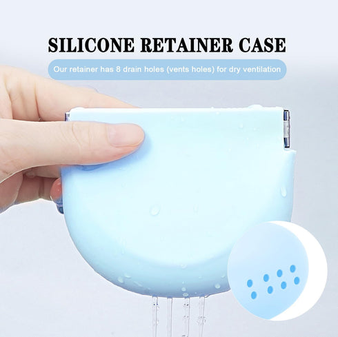 Retainer Case with Vent Holes, Silicone Portable Slim Cute Retainer Holder Compatible with Invisalign, Night Mouth Guard Case, with Retainer Remov...