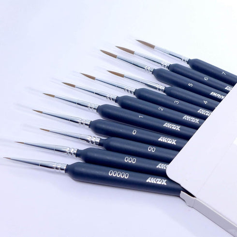 11Pcs Fine Detail Paint Brushes Set Fine Tip Paint Brush Miniature Mini Paints Brush for Watercolor, Oil, Acrylic, Face, Nail, Scale Model Paintin...