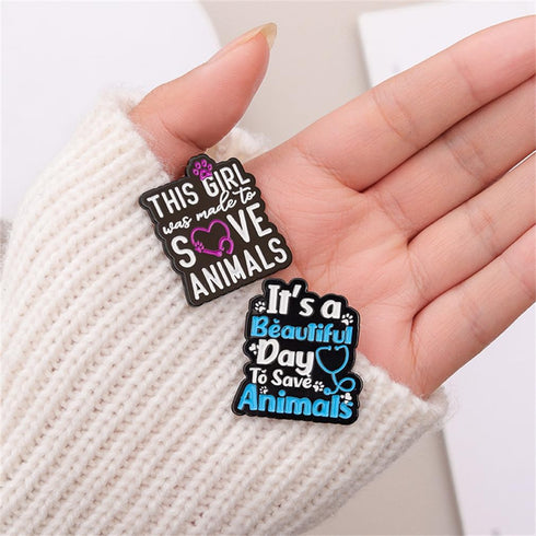 Positive Quotes Brooch Badge Protect Animal Theme Brooch Creative Brooch Colorful Letter Phrase Metal Badge Drip Oil Hard Enamel Pin Fashion Cloth...