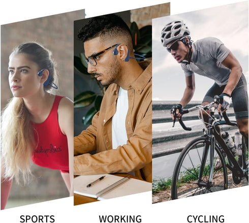 Open Ear Air Conduction Bluetooth Headphone,V5.2 onfiguration Built-in Microphone Wireless Conduction Headphones,with Up to 8 Hours Playtime for S...