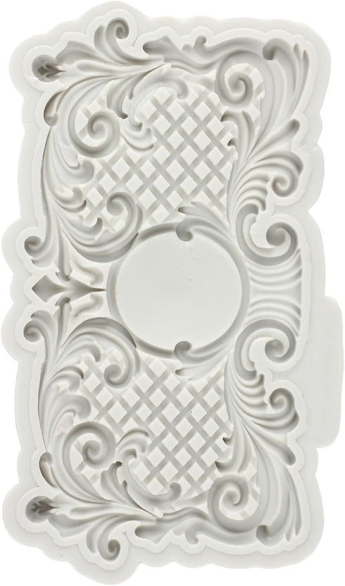 Baroque Silicone Cake Fondant Molds 3D Sculpted Scroll Border Lace Molds Relief Curlicues Candy Chocolate Molds For Cake Decorating Cupcake Topper...