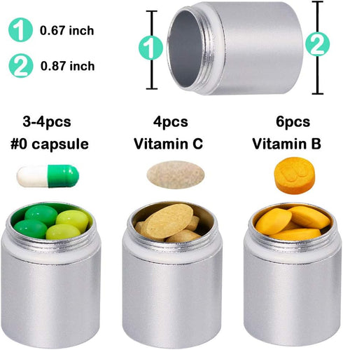 3 Packs Portable Keychain Pill Holder Case, EFFIET 3 Compartments Metal Pocket Emergency Pill Container Dispenser Box Outdoor Medicine Bottle Tin ...
