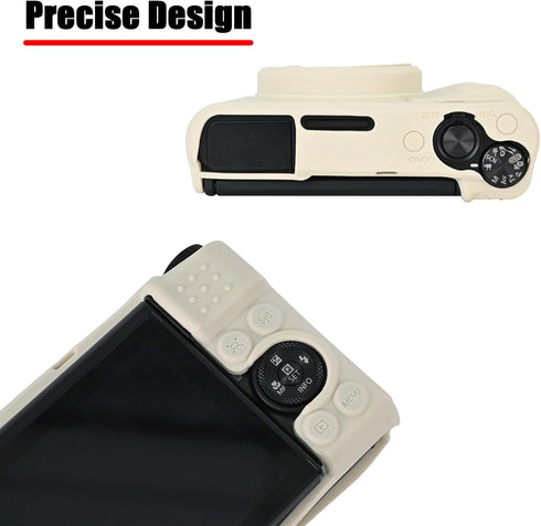 SX740 Silicone Camera Case Rubber Cover for Canon PowerShot SX740 SX730 HS Cameras Accessories Body Skin with Hand Neck Strap Lanyard...