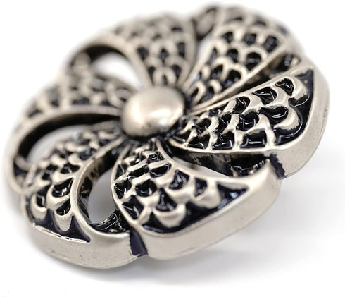 20 pcs Vintage Hollow Scale Pattern Silver Metal Shank Sewing Coat Buttons -25mm -1"...