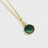 Mints 18K Golad Plated Malachite Pendant Necklace Sterling Silver with CZ Fine Jewelry for Women...