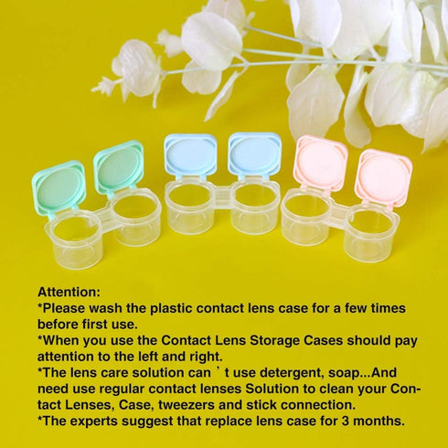 6 Pack Contact Lens Case, Portable Flip Top Contact Lenses Holder Cases with Remover Tool Tweezers Contact Solution Bottle Clear Contacts Storage ...