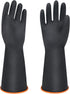 14" XL Size Latex Chemical Resistant Gloves, Reusable Heavy Duty Long Rubber Gloves Dishwashing Gloves, Industrial Safety Gloves for Men, Forearm ...