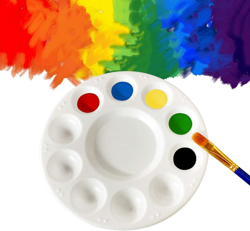 15 Pack Paint Tray Palettes for Kids, Plastic White Palettes for Students, Paint Holder, Paint Supplies...