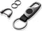 Carabiner Keychain, Key Chains for Car Key with 2 Key Rings and Anti-Lost D-Ring, Multifunctional Leather Keychains for Men and Women – Grey(Black...