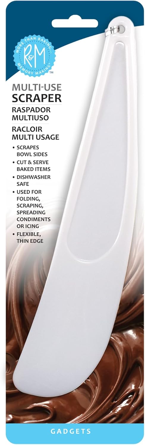 R&M International 4203 Baking Spatula Scraper, 10.75" Long, White...