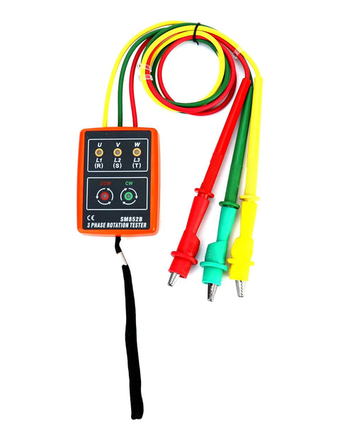 QWORK Professional 3-Phase AC Voltage Tester with LED Display and Buzzer Indicator, 60V~600V...