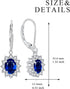 YFN Sterling Silver Created Oval Cut Birthstone Drop Dangle Women Leverback Earrings Gifts for Women Mom...