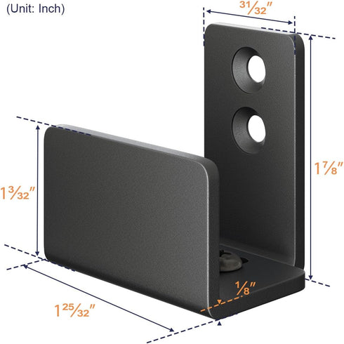 SMARTSTANDARD 2 Pack Adjustable U Shape Barn Door Floor Guides, Wall Mounted Flexible Flush Bottom Guide, Sturdy Steel Material, Black...