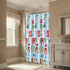 Christmas Holiday Cheer Fabric Shower Curtain, Winter Theme with Snowmen Penguins Polar Bears Deer 70x70 inch...