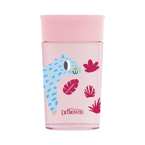 Dr. Brown's Milestones™ Cheers360™ Training Sippy Cup for Babies & Toddlers - Pink Animals - 10oz - 9m+...