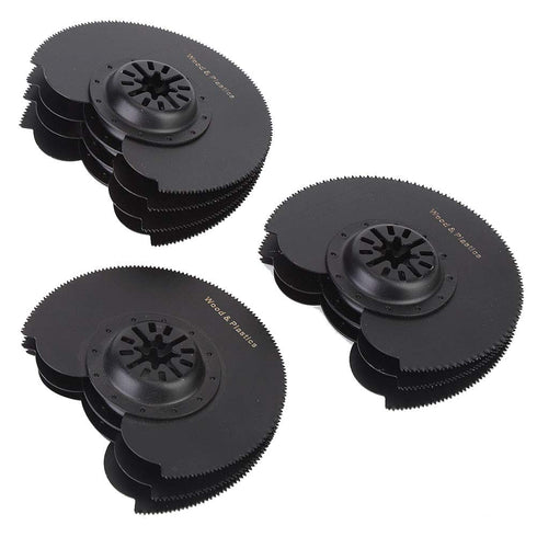 ViaGasaFamido 10Pcs Oscillating Saw Blades Semicircle High Carbon Steel High Hardness Oscillating Multi Wood Grinding Tool Hole Opening 91mm for W...