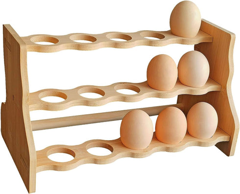 Wooden Egg Holder Countertop Egg Holder For Fresh Eggs,Bamboo Egg Tray For Fresh Eggs, Easter Egg Decoration And Rustic Kitchen Organizer, Set Of ...