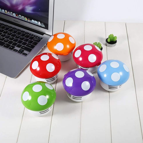 TOPINCN Mushroom Desktop Vacuum Cleaner, Mini Mushroom Shape Cute Desktop Keyboard Corner Dust Vacuum Cleaner Sweeper for Home School Office(Red)...