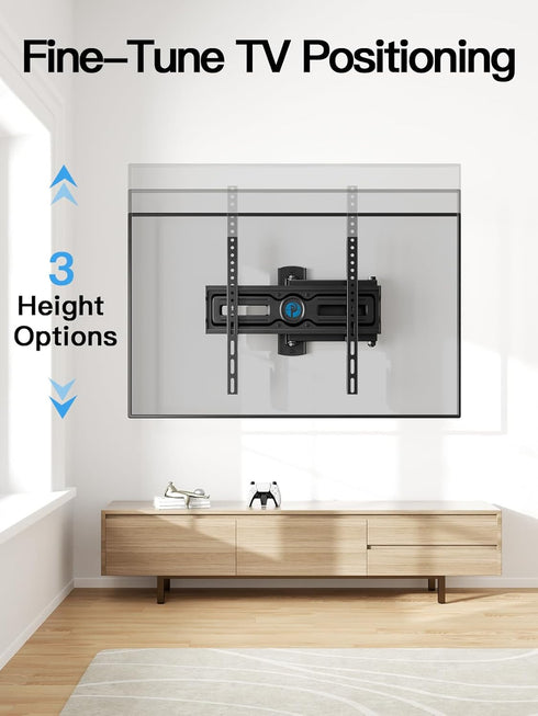 Pipishell Full Motion TV Wall Mount for Most 26-60 inch Flat & Curved TVs up to 77 lbs, Adjustable Bracket Height, Single Articulating Arm, Extens...