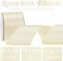 MEEDEE Ivory Satin Ribbon 2 Inch Ivory Ribbon Lux Satin Double Faced Ribbon by 25 Yards Ivory Silk Ribbon Beige Satin Ribbon for Gift Wrapping, Sa...