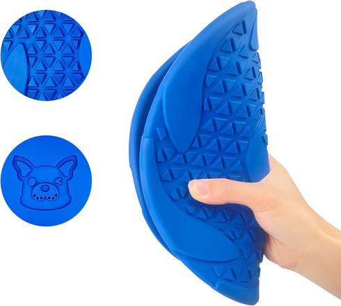 Natural Rubber Flying Disc Dog Toy?Suitable for Playing Outdoors, on The Beach, in The Courtyard?Blue?...