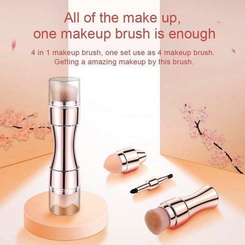 Bling Toman 4 in 1 Makeup Brushes Set, Eyeshadow Eye Lip Face Concealing Blush Foundation Brush Brochas De Maquillaje Mini Makeup Brush (rose gold...