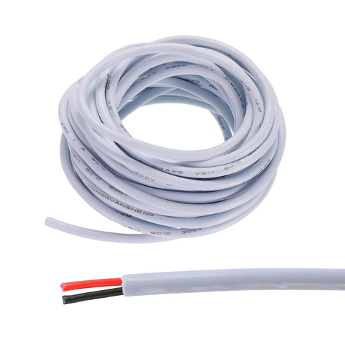 MECCANIXITY 22AWG Electrical Wire 2 Conductors 16.4Ft Power Cable Flexible Extension Signal Cable White for LED Strips Lamps Lighting Power Supply...