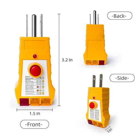 Outlet Tester for Grounding Products, Outlet Tester with GFCI, Electrical Receptacle Tester, Plug Tester, Socket Tester for North American Outlets...