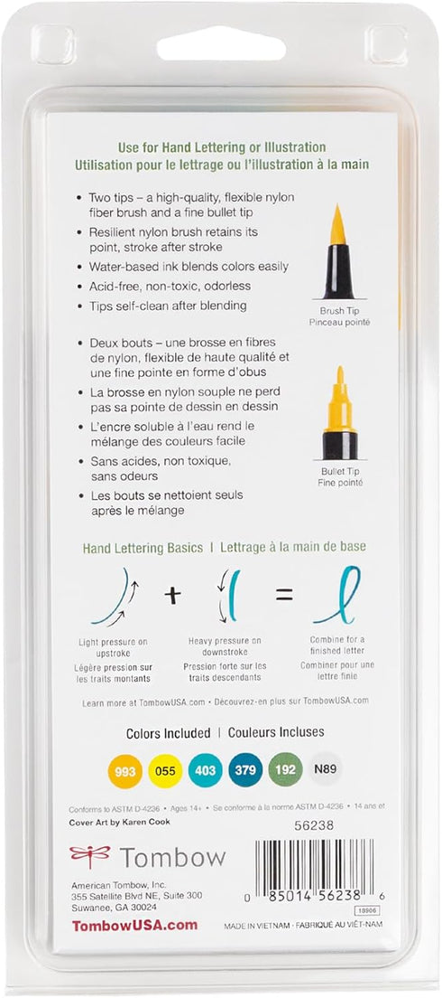 Tombow Dual Brush Pen Set, Lemon Squeezy 6...