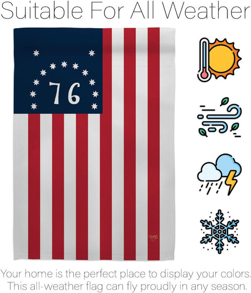 Breeze Decor - Bennington Americana - Everyday Historic Impressions Decorative Vertical Garden Flag 13" x 18.5" Printed In USA...