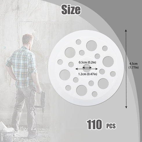 110 Pcs 45 mm White Plastic Washers, Foam Board Fasteners and Load Spreading Polypropylene Washers for Fixing and Fastening Rigid Foam Insulation ...