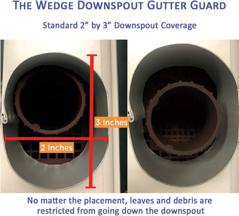 Downspout Gutter Guard - Eliminates Downspout Pipe Clogs from Leaves and Debris - 4-Pack (Brown)...