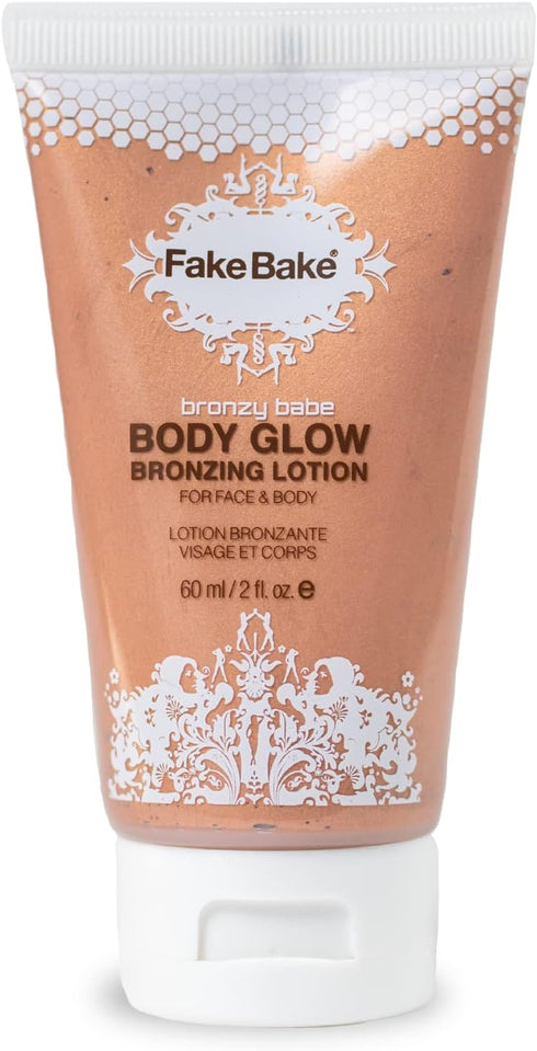 Fake Bake Bronzy Babe Body Glow Face & Body Tinted Moisturizer Lotion, Highlighter, Makeup & Moisturizing Skincare Healthy Color Boost from Plants...