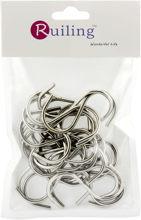 24-Pack 2 Inch S Shaped Hanging Hooks, Heavy-Duty Genuine Solid Polished Stainless Steel,for Jewelry, Key Ring,Kitchen Spoon Pot Multiple uses...