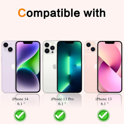 iPhone 13/13 Pro Privacy Screen Protector Mirrored Tempered Glass Film for iPhone 14, Perfect Mirror Effect, Shatterproof, Touch Sensitive, with O...