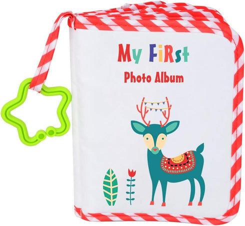 Baby Photo Album Soft Cloth Photo Book First Year Memory Album Shower Gift for Babies Newborns Toddlers & Kids,Holds 4x6 Inch Photos. (Red)...