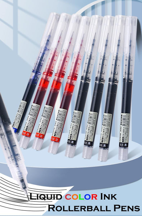 12 Colors Gel Ink Pens Rolling Ball pens 0.5 mm Fine Liquid Ink Rollerball Pens Quick Drying and Smooth Writing for Journaling Office Stationery A...