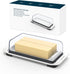 KITCHENDAO Large Airtight Butter Dish with Lid for Countertop and Fridge, Butter Keeper, Plastic Butter Holder Tray for 2 Sticks East Coast/West C...
