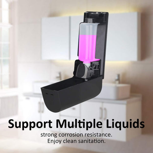 Shampoo and Conditioner Dispenser, No Drill Wall Mounted Shower Dispenser, Black, Single Chamber, 350ml...