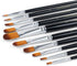 Transon Synthetic Filbert Paint Brush Set 10pcs for Acrylic Watercolor Gouache Art Painting and Body Craft Painting...