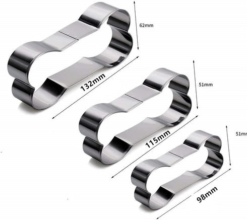 Stainless Steel Metal Dog Bone Shape Cookie Cutter Set, Puppy Crafts Biscuit Mold for Dog Cat Pup Homemade Treats...
