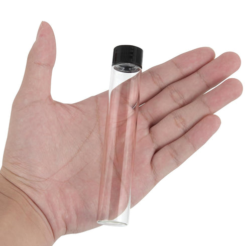 30ml Clear Glass Vials with Screw Caps and Plastic Stoppers, Small Liquid Sample Vial, Test Tubes, Leak-Proof Vial, 12PCS...