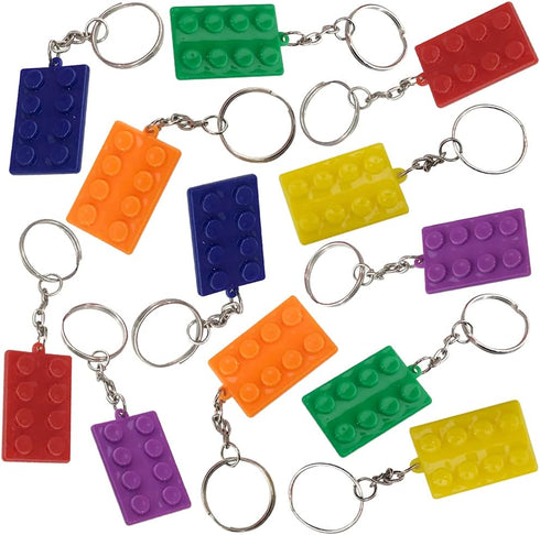 ArtCreativity Building Block Keychains, Set of 12, Fun Key Chains for Backpack, Purse, Luggage, or Pocket Book, Birthday Party Favors, Carnival Pa...