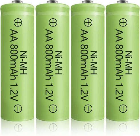JINTION Solar Rechargeable Ni-MH AA Batteries AA 800 mAh Battery 4 Pack...