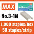 MAX 1/4-Inch Staples for HD-3DF Stapler, 1,000 Staples Per Box (3-1M)...
