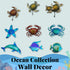 Comfy Hour Ocean Voyage Collection 5" Sea Turtle Coastal Beach Coral Theme Decorative Wall Hanger Set of 2, Polyresin...