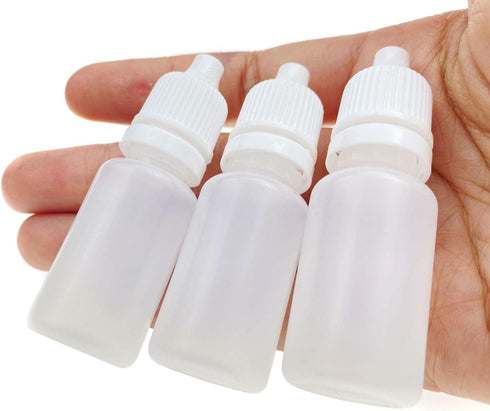 50PCS Empty Refillable Squeezable Plastic Dropper Bottle Eye Liquid Dropper Container Jar Vial Holder with Screw Caps and Plugs for Cosmetic Essen...