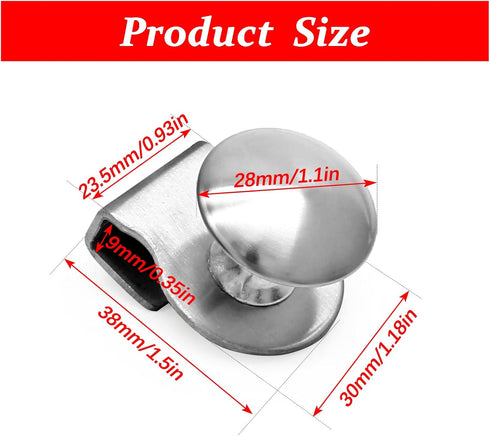2 Pcs Stainless Steel Glass Door Clip Pulls for 5-8mm Glass, Glass Door Handle Clamps for Glass Cabinet Display Showcase, No Need to Drill...
