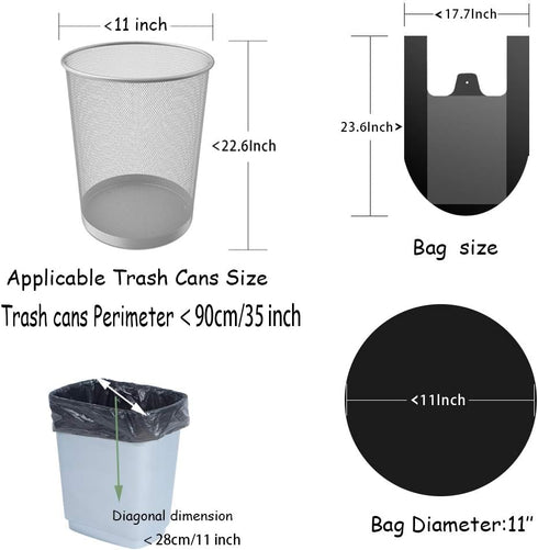 Kitchen Garbage Bags and Purple Trash Bag, 100 Counts 4 Gallon 45x60Cm Kitchen Small Trash Bags with Handles for Bathroom, Contractor Bags (100pcs...