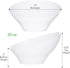 PLASTICPRO Disposable Angled Plastic Bowls Round Medium Serving Bowl, Elegant for Party's, Snack, or Salad Bowl, White, Pack of 4...